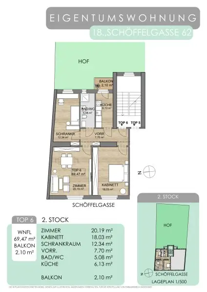 Rarität - Schöne 3-Zimmer-Altbauwohnung mit Balkon und Garten, im 18. Bezirk!