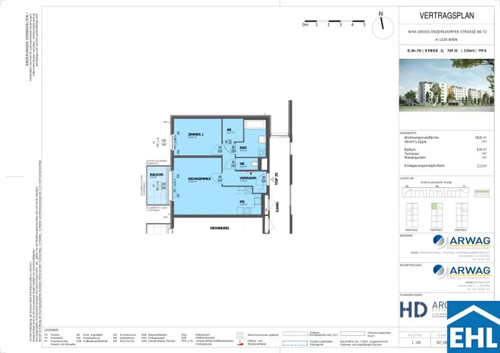DER BALLON - 2-Zimmer-Wohnung mit Balkon im 22. Bezirk!