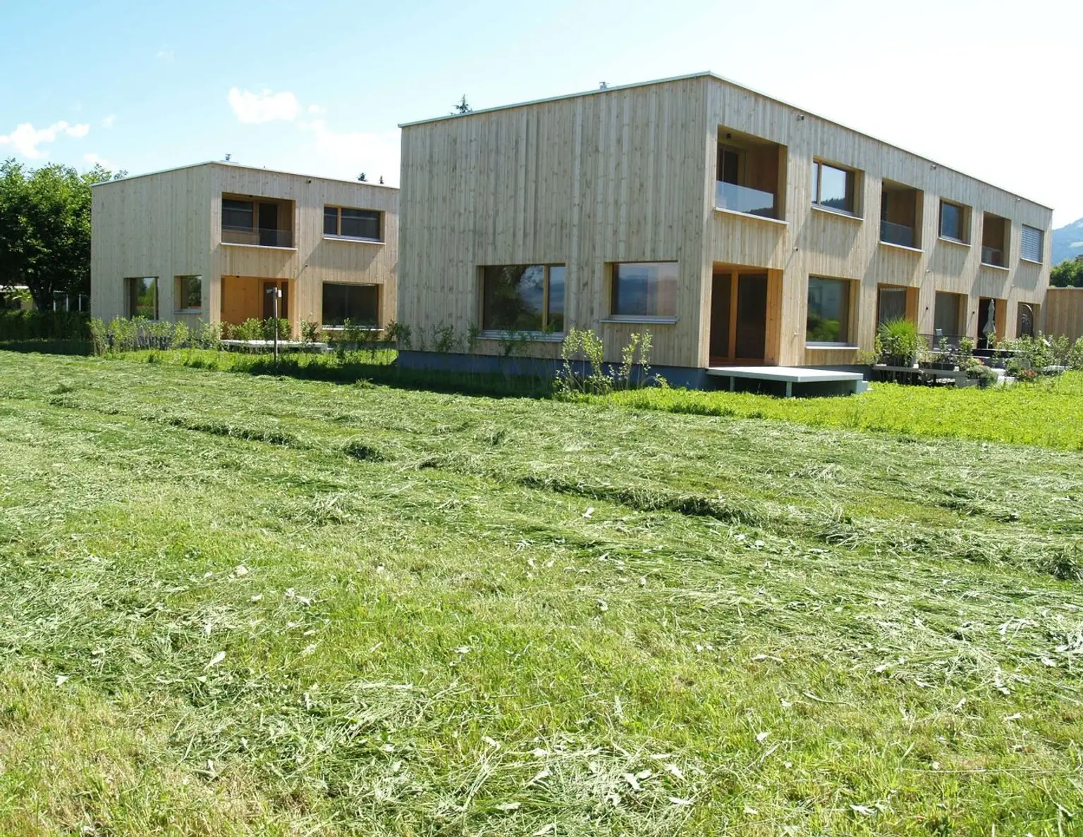 NEU - Feldkirch Gisingen Guldenäcker - Vollholz Reihenhaus mit 5 Zimmer, Garten und Carport, Top Lage