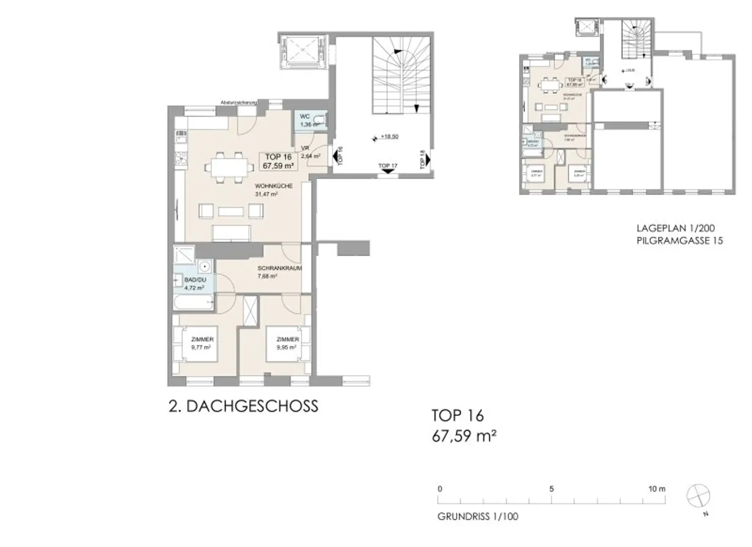 NÄHE NASCHMARKT: DG-AUSBAU IM ALTBAU - U4 Pilgramgasse - 3 Zimmerwohnung mit hofseitigem Balkon*