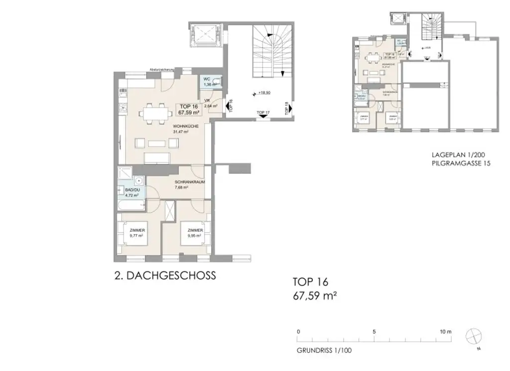 NÄHE NASCHMARKT: DG-AUSBAU IM ALTBAU - U4 Pilgramgasse - 3 Zimmerwohnung mit hofseitigem Balkon*