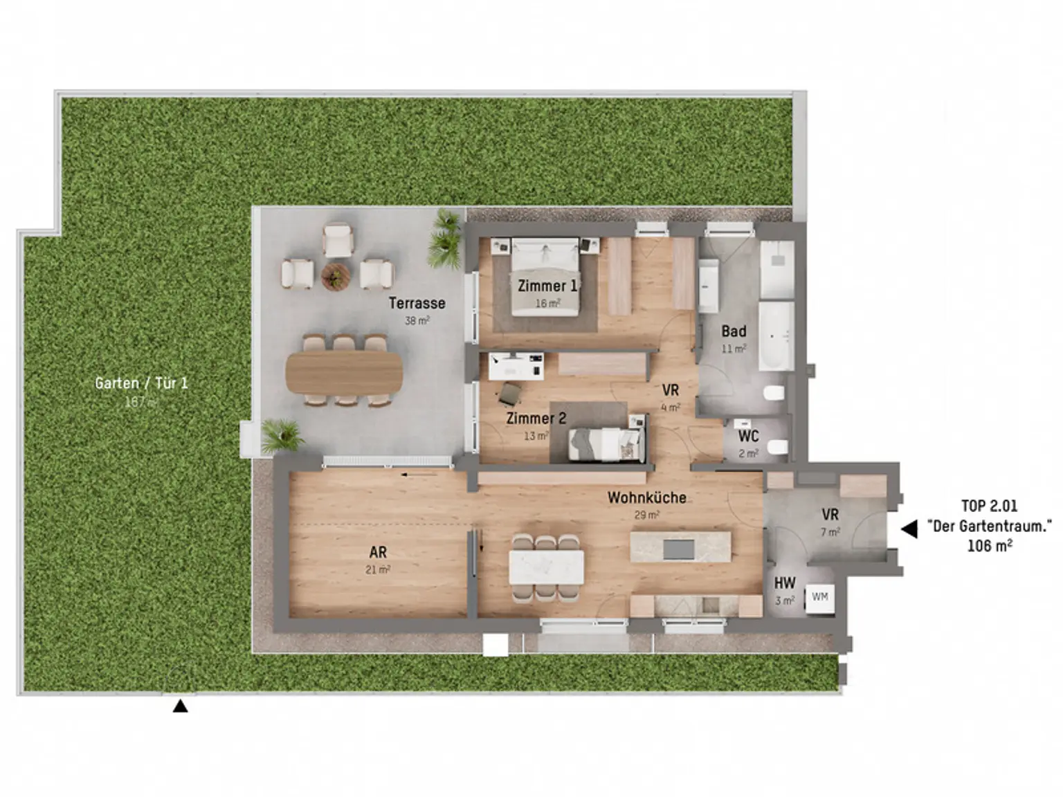 1210, Langenzersdorfer Straße, In Strebersdorf am Fuße des Bisambergs, 3-Zimmer-Eigentumswohnung