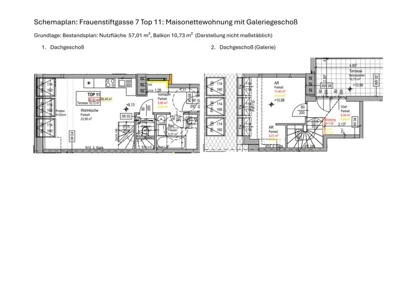 2 Zimmer Dachgeschoss Wohnung mit Home-Office Bereich und Terrasse sowie Klimaanlage - Erstbezug - Unbefristet