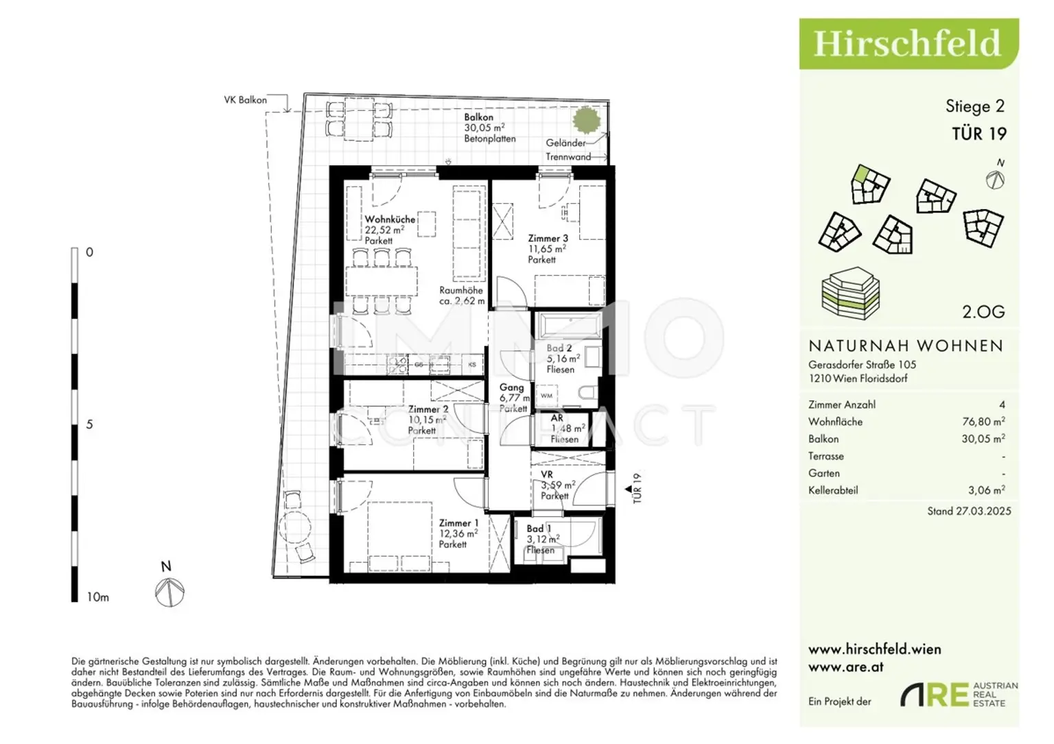 MEGA PREIS: 4 Zimmerwohnung Erstbezug und provisionsfrei - Gerasdorfer Straße