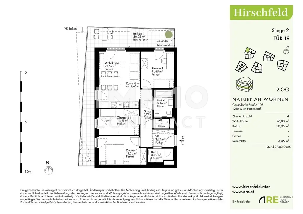 MEGA PREIS: 4 Zimmerwohnung Erstbezug und provisionsfrei - Gerasdorfer Straße