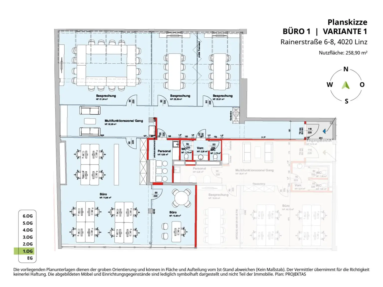 Planskizze Büro 1 - Variante 1