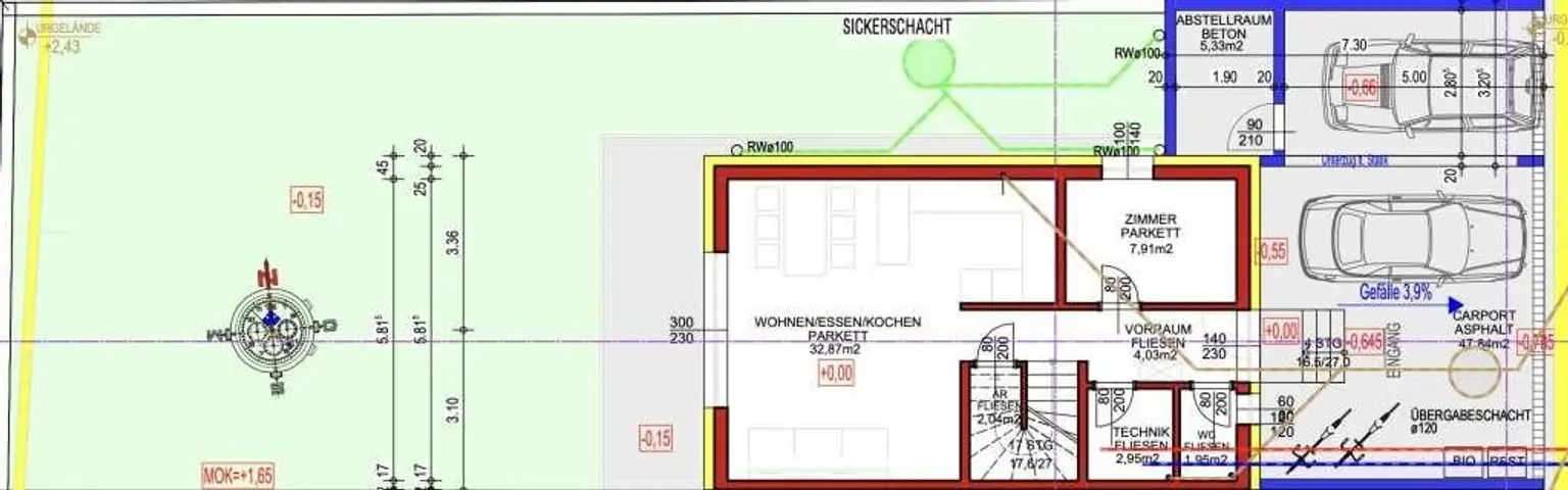 Neu gebaute Doppelhaushälfte mit großem 3fachcarport  in beliebter Siedlung