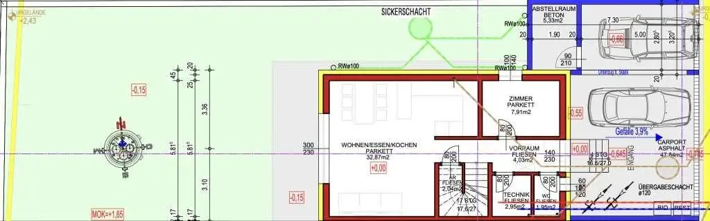 Neu gebaute Doppelhaushälfte mit großem 3fachcarport  in beliebter Siedlung