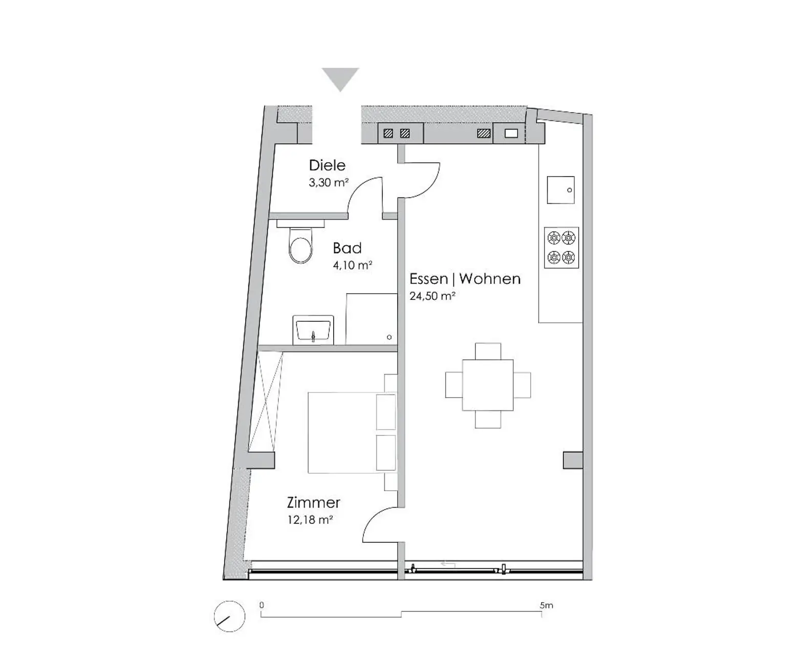"Charming Furnished 2-Room Apartment in a Central Location"