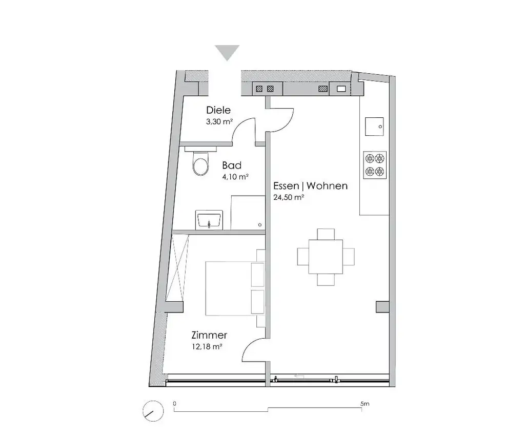 "Charming Furnished 2-Room Apartment in a Central Location"
