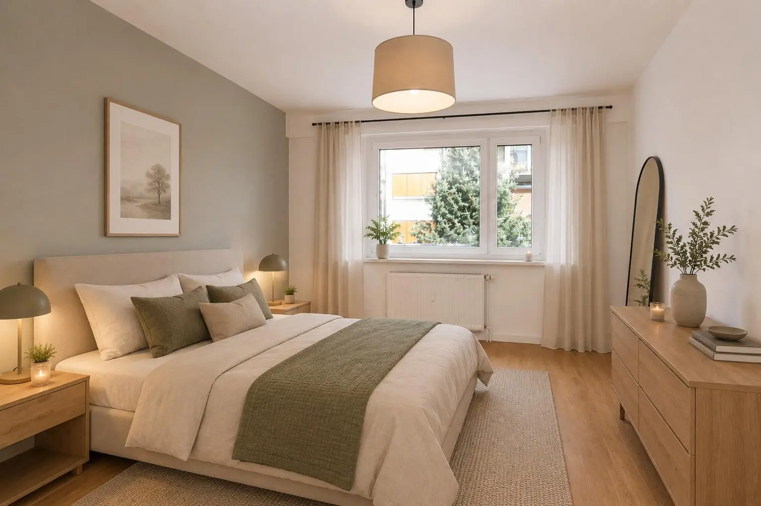 Schlafzimmer virtuell eingerichtet
