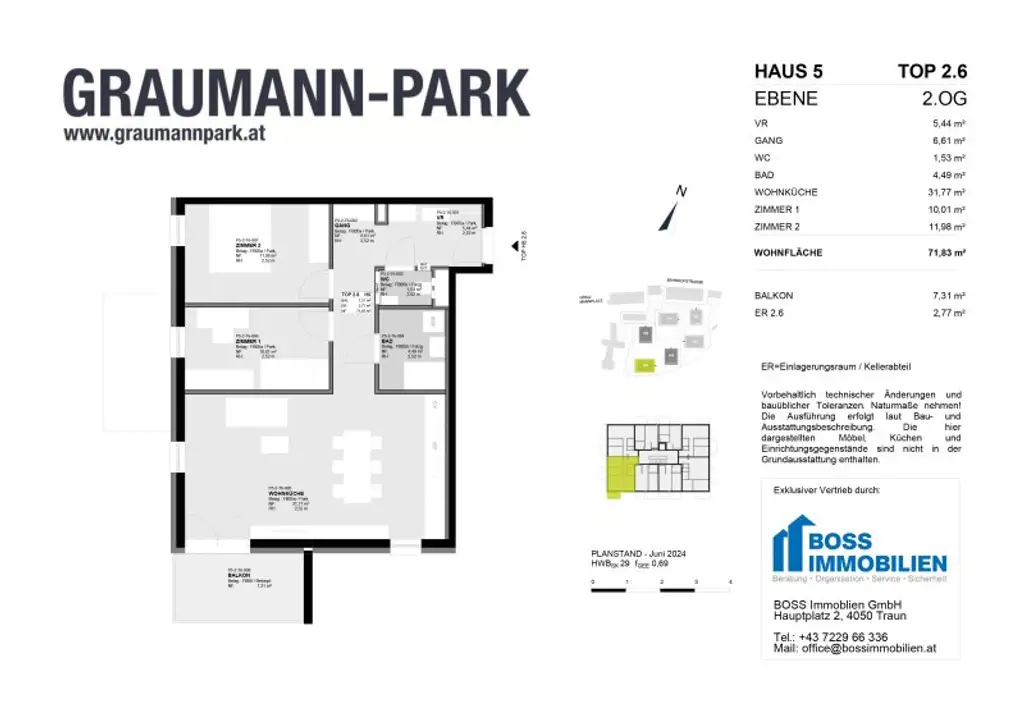 Wohnen im Park:  Neue 3-Raum Eigentumswohnung mit Kühlung direkt im Stadtzentrum