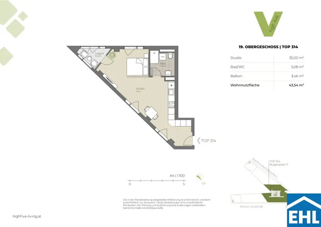 Moderne und perfekt angebundene 1 Zimmer Wohnung – ideal für den Start ins Stadtleben