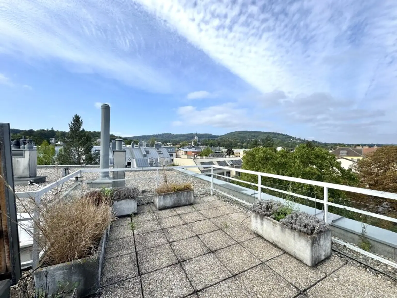 Residieren mit Blick ins Grüne - renovierte Dachgeschosswohnung mit 2 Terrassen - U4 Ober St. Veit