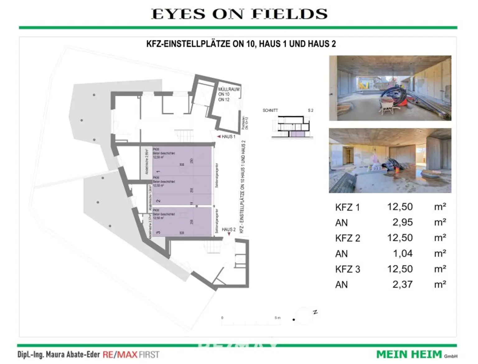 Haus 1 und 2, Erdgeschoss (Garagenplätze)