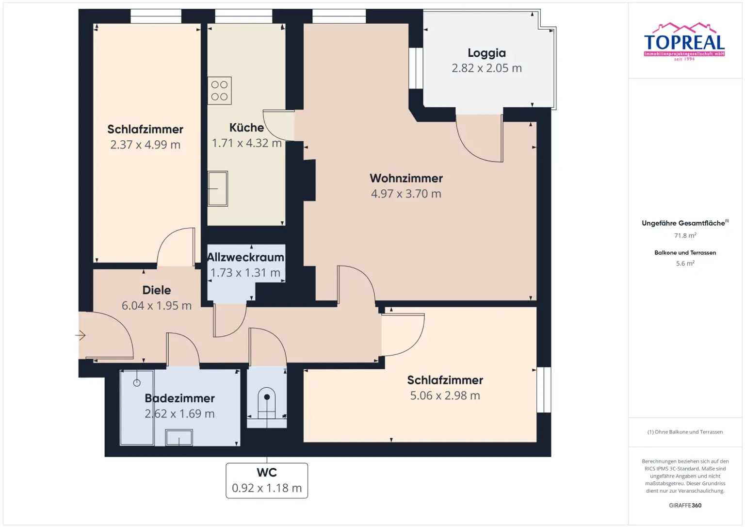 Großzügige 3-Zimmer-Wohnung mit Loggia in begehrter Welser Wohnlage – neuwertig, hell & sofort beziehbar