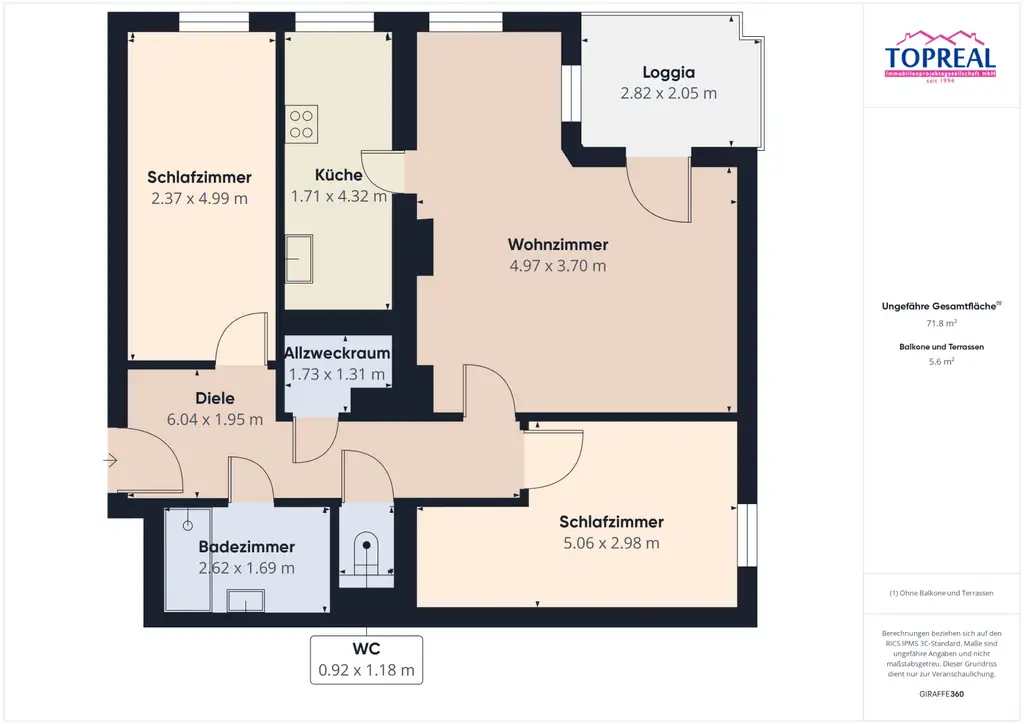 Großzügige 3-Zimmer-Wohnung mit Loggia in begehrter Welser Wohnlage – neuwertig, hell & sofort beziehbar