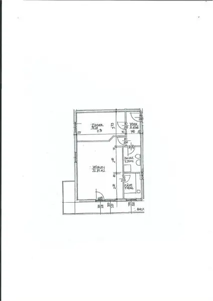 Plan - 2 Zimmer Wohnung mit Balkon und PKW-Stellplatz Miete Grödig Salzburg