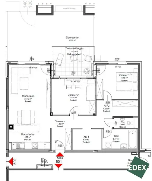Attraktive 2-Zimmer-Wohnung mit Balkon nahe Vetmeduni