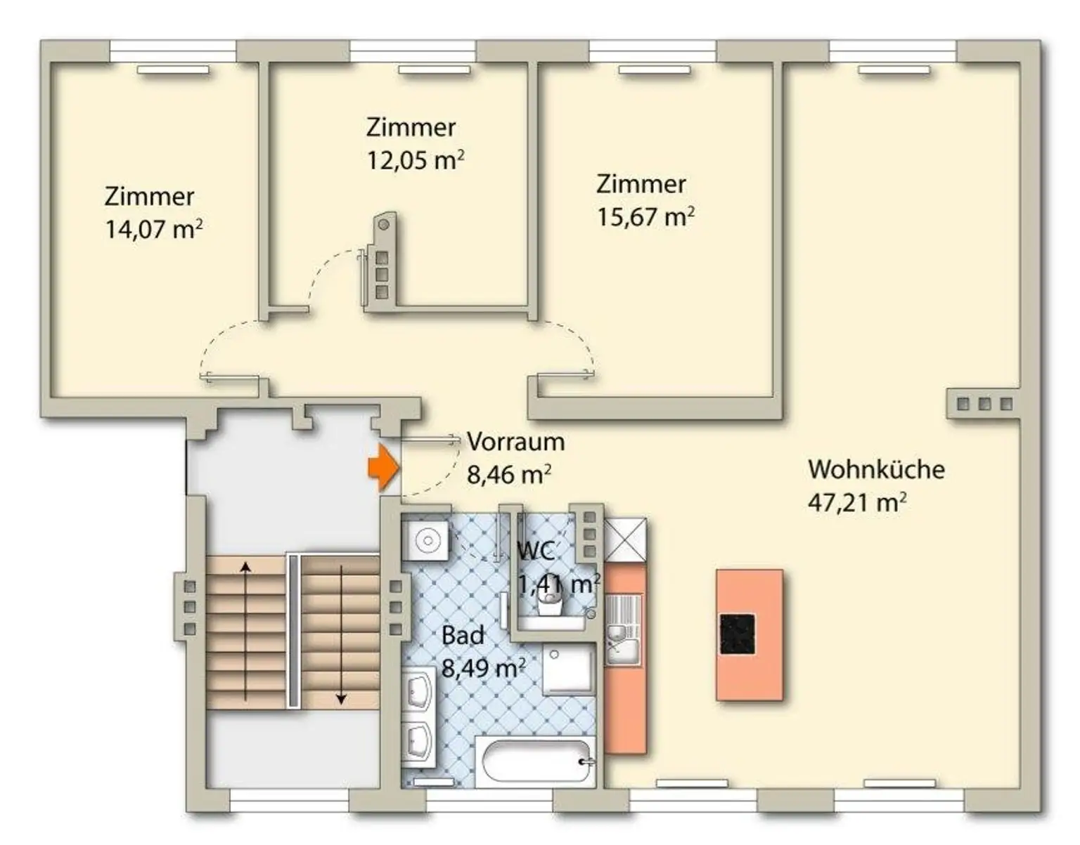 19 Grundriss Digital Unmöbeliert