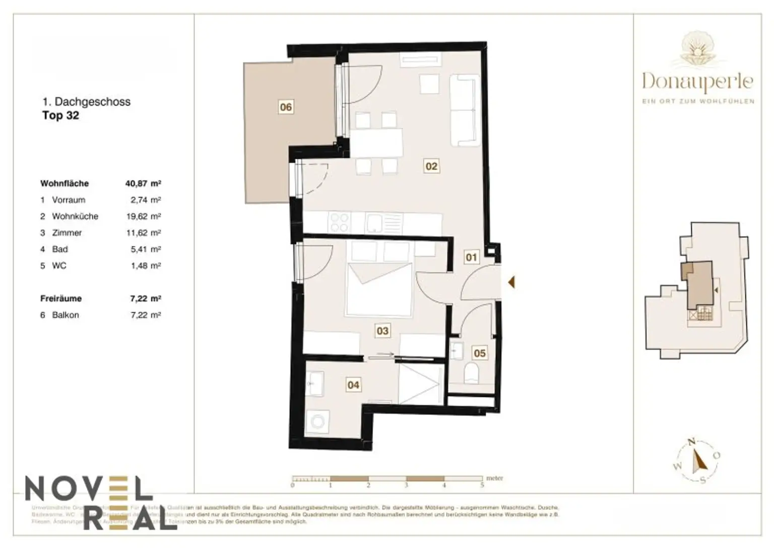 "DONAU PERLE" ERSTBEZUG! HELLE 2-ZIMMER IM DACHGESCHOSS MIT SONNENBALKON UND PARKBLICK!