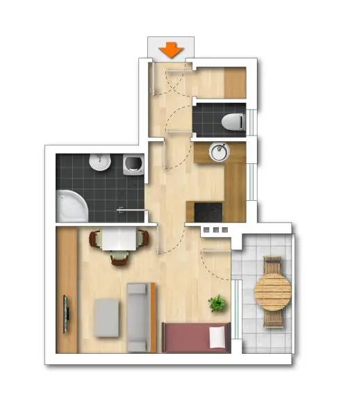 Kleinwohnung mit Loggia - kompakt, ruhig, vielseitig nutzbar