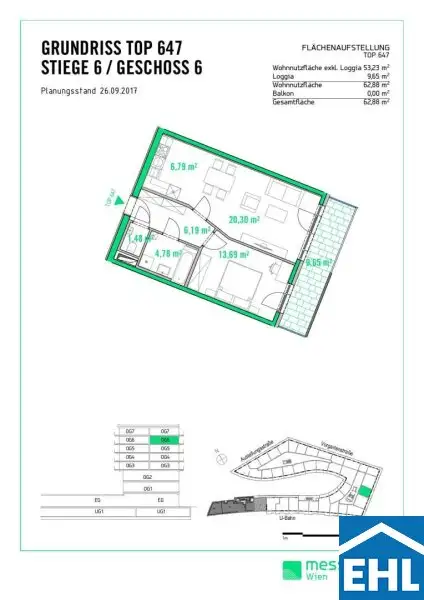 Ideal geschnittene 2-Zimmer Wohnung mit Loggia in U-Bahn-Nähe bei der Messe Wien!