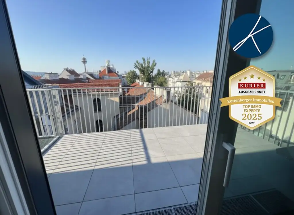 *Superprojekt: ''Über den Baumwipfeln" *TOP 53* MIT BALKON + SUPER-PANORAMA-DACHTERRASSEN + 360° WIEN-BLICK