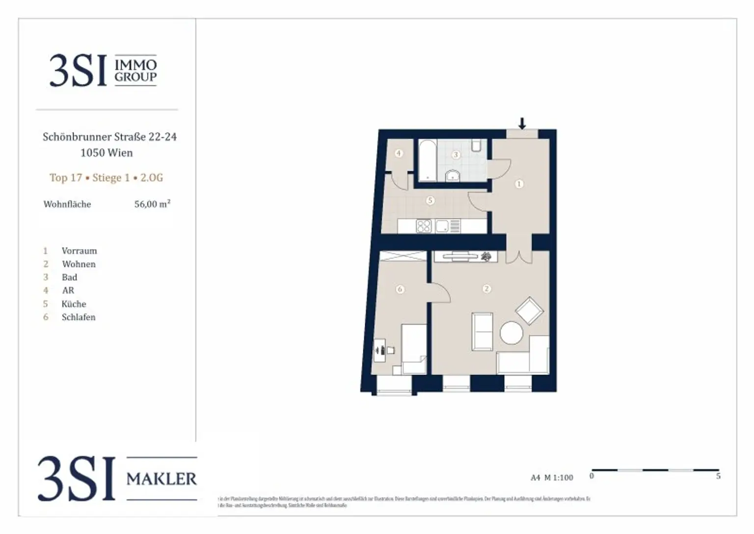 Stilvoll leben zwischen Schlossquadrat & Naschmarkt