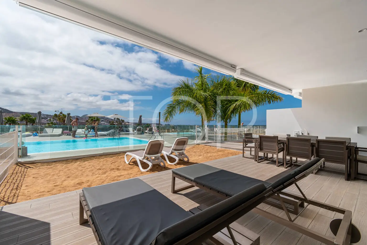 Two-bedroom apartment with private garden and sea views at Baobab Suites, El Duque