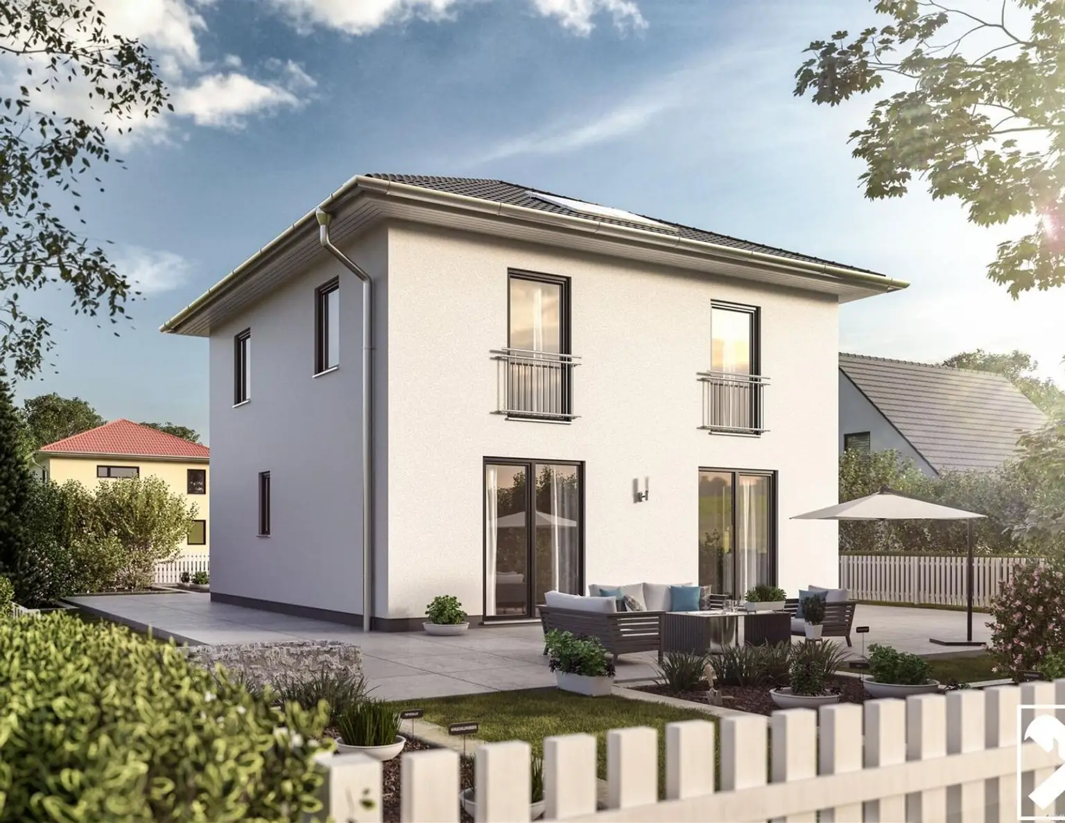 Sonniges Baugrundstück mit inspirierendem Visualisierungskonzept