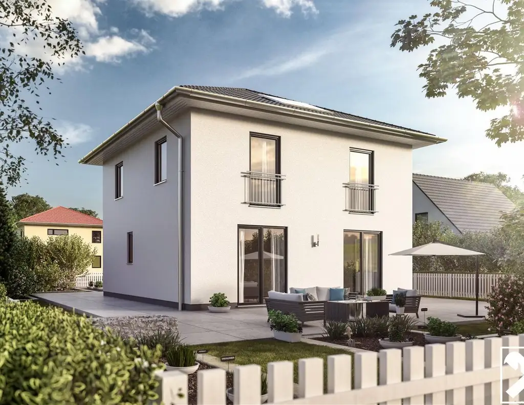 Sonniges Baugrundstück mit inspirierendem Visualisierungskonzept