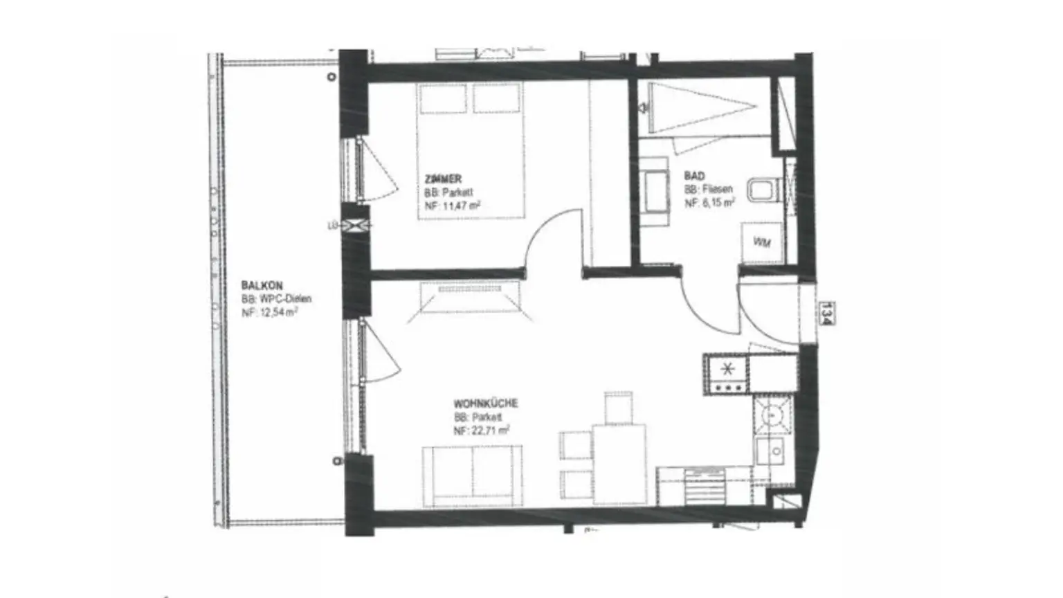 Pauschalmiete inklusive Warmwasser, Heizung & Kühlung - Moderne 2-Zimmer-Wohnung mit großzügigem Balkon und stilvoller Ausstattung