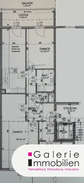 VIDEO: Schöne, helle 3-Zimmer-Loggiawohnung mit Klima, Grünblick, separater Küche, zentral begehbar!