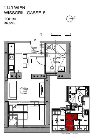 Schöne Einraum-Dachgeschosswohnung -
Nähe S-Bahn- Station Penzing