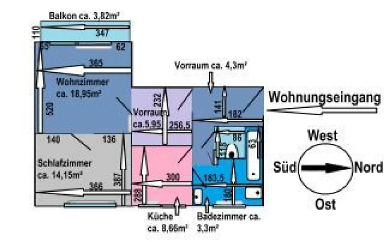 Schöne 2,5 Zi Wohung 64m² mit Loggia in der Singerberggasse - Klagenfurt