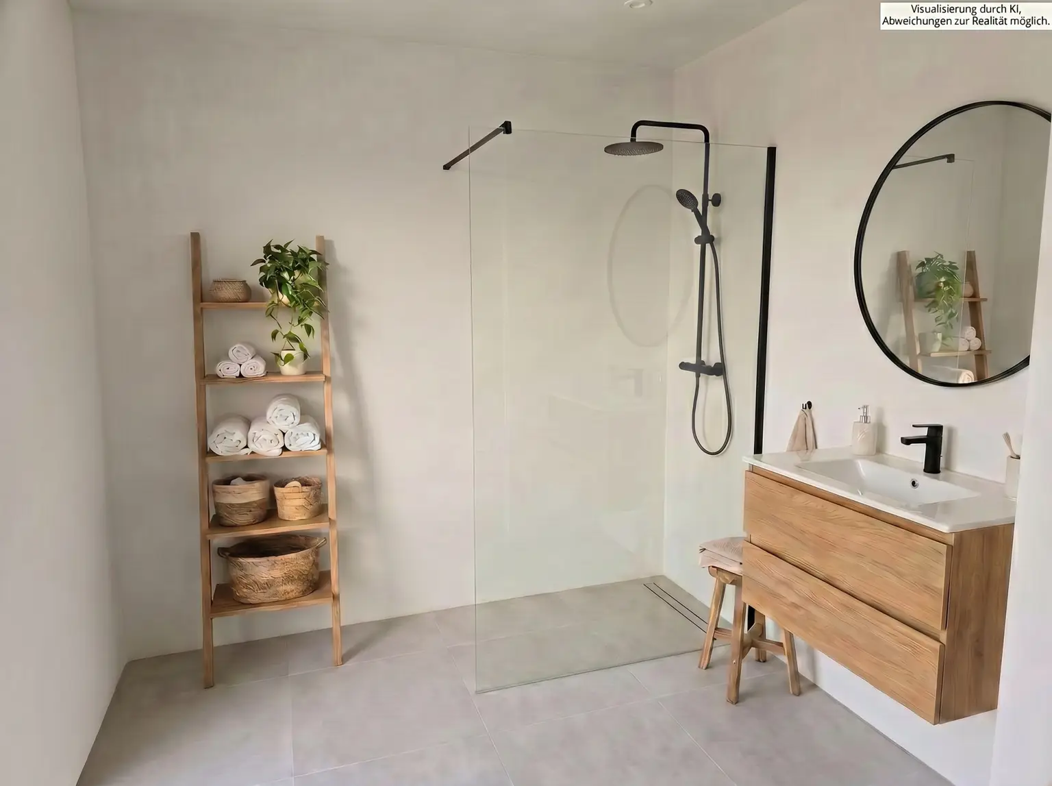 Badezimmer visualisiert ACHTUNG KI GENERIERT