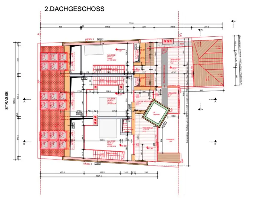# SQ - ROHDACHBODEN MIT BAUBEWILLIGUNG & ERWEITERBARE WOHNUNG IM 2. OBERGESCHOSS IN ZENTRALER LAGE AM SPITZ IN FLORIDSDORF