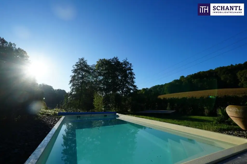 SENSATIONELLES JUWEL! Exklusiver Vierkanthof im Thermenland Steiermark – Wohnen, Reiten & Leben mit Pool und Natur!