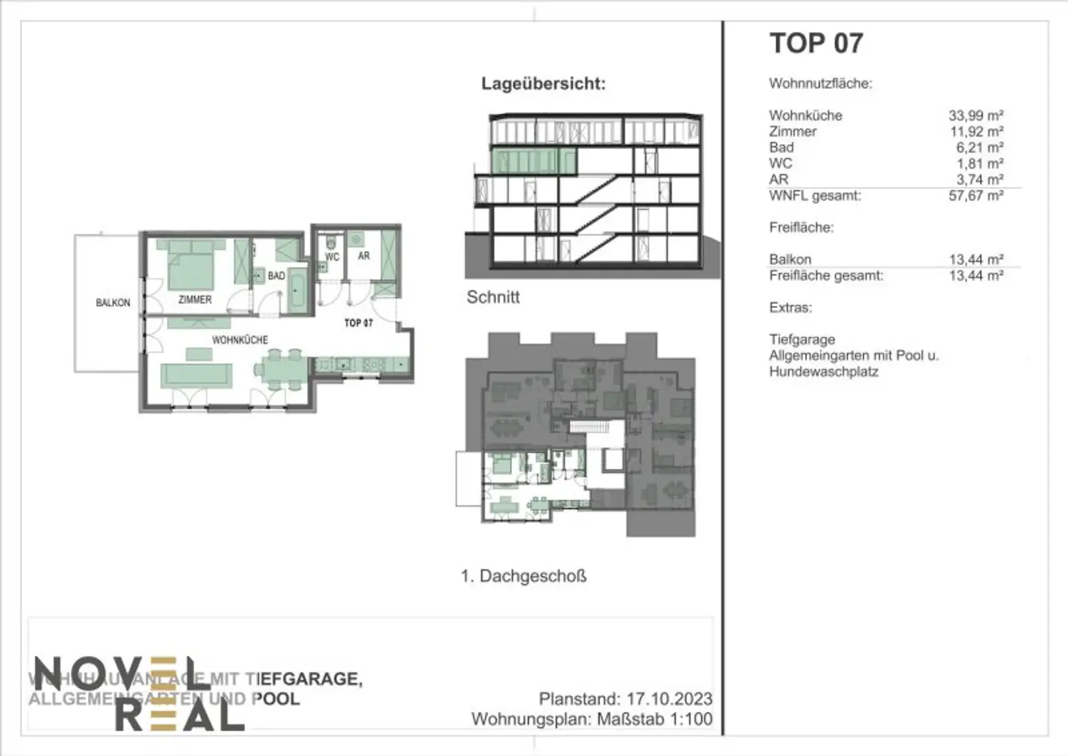 Erstbezugwohnung mit Balkon! Pool im Gemeinschaftsgarten!