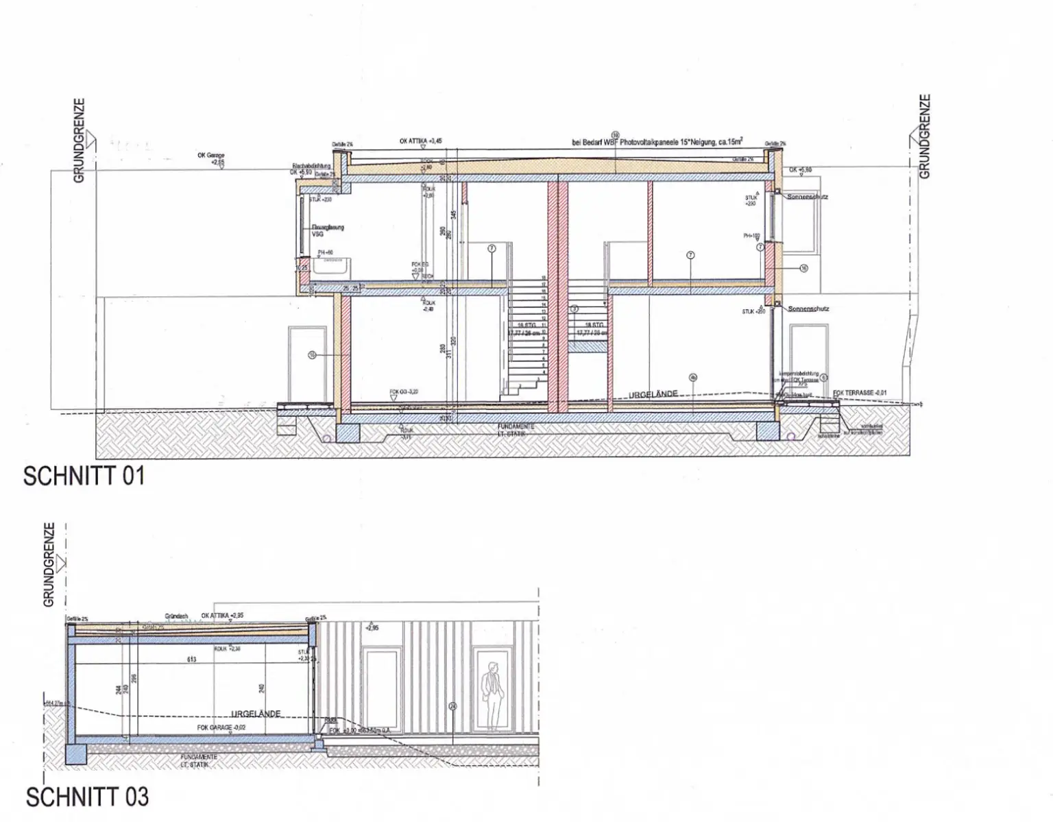 Schnitt 01 u. Schnitt 03