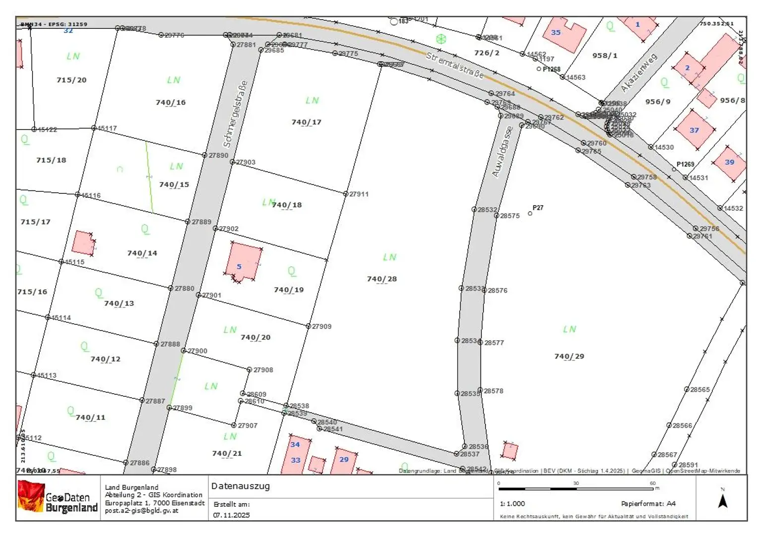 Großes Baugrundstück (ca. 1ha) in Güssinger Ortsrandlage!