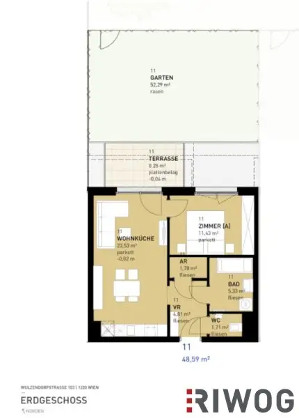 Neubauprojekt nähe Alter Donau || 3 - Zimmer Wohnung mit Garten & Terrasse ||