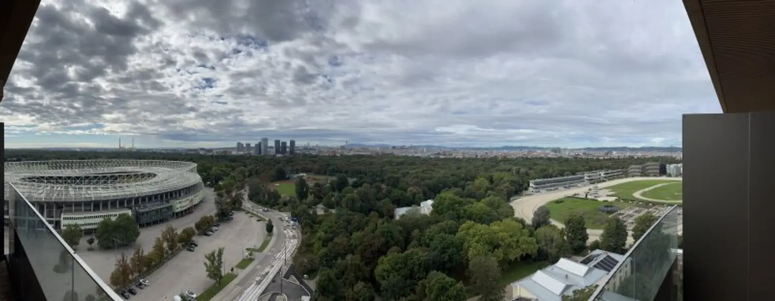 Grünblick über den Prater! Hypermoderes 2 Zimmer Terrassen-Appartment mit traumhafter Aussicht!