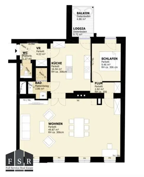 Alles da - Moderne und elegante Altbauwohnung mit Balkon in bester Lage + 1x Garagenplatz und Einbauküche im Preis inkludiert