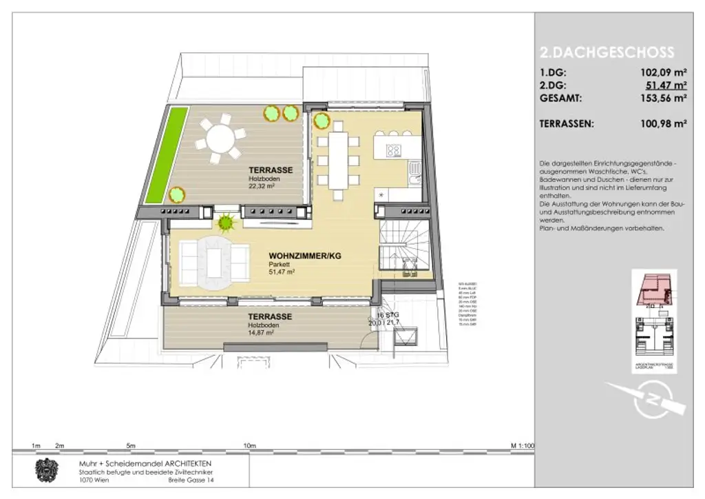 Luxuriöse Dachterrassenwohnung im Botschaftsviertel