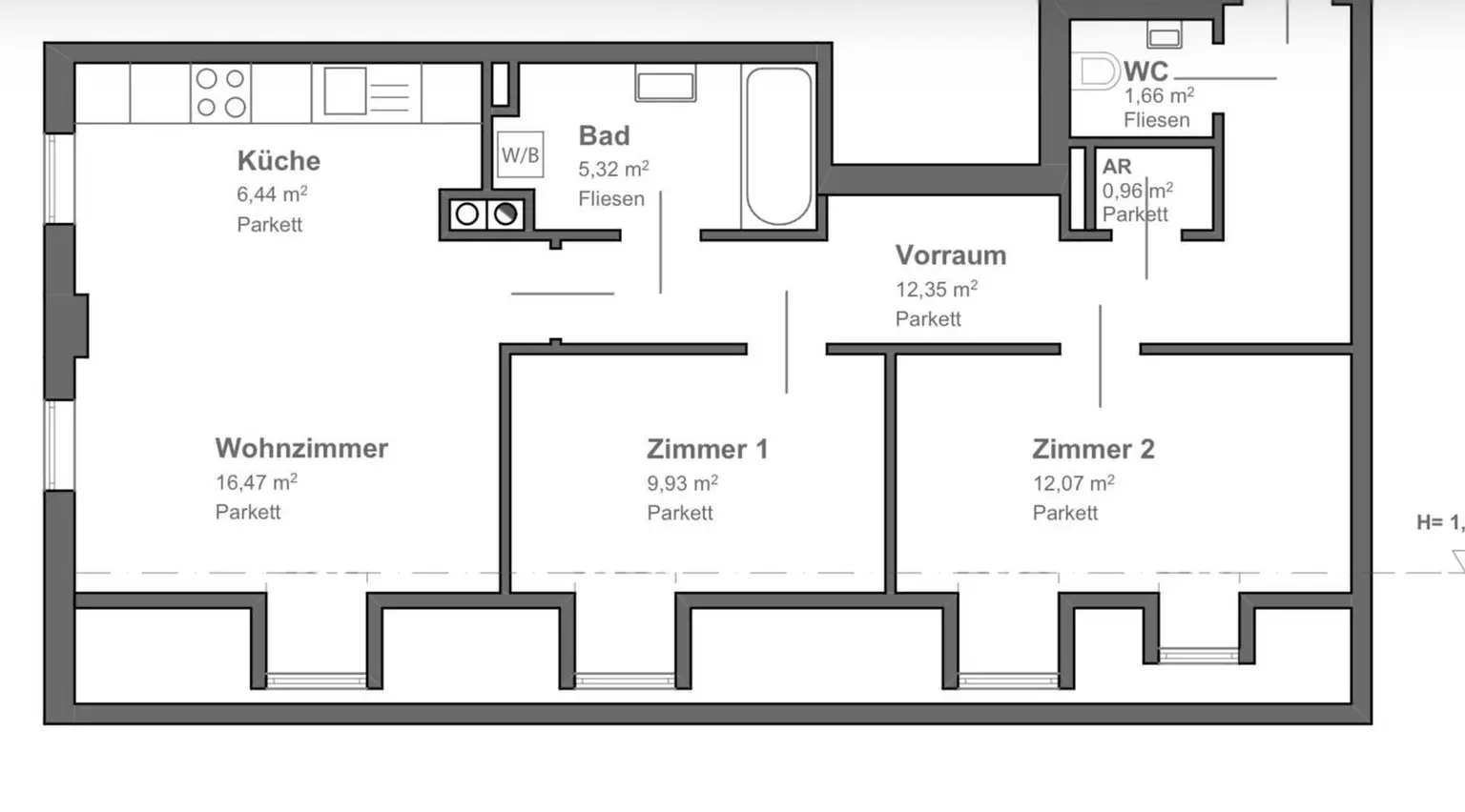 Grundriss Wohnung Feldkirchen bei Graz