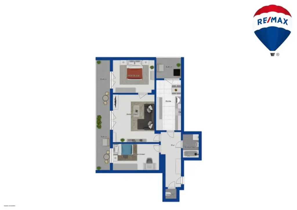 Moderne 3 Zimmer Wohnung mit 2 Loggien - Perfekt für Familien, Paare und Home-Office!