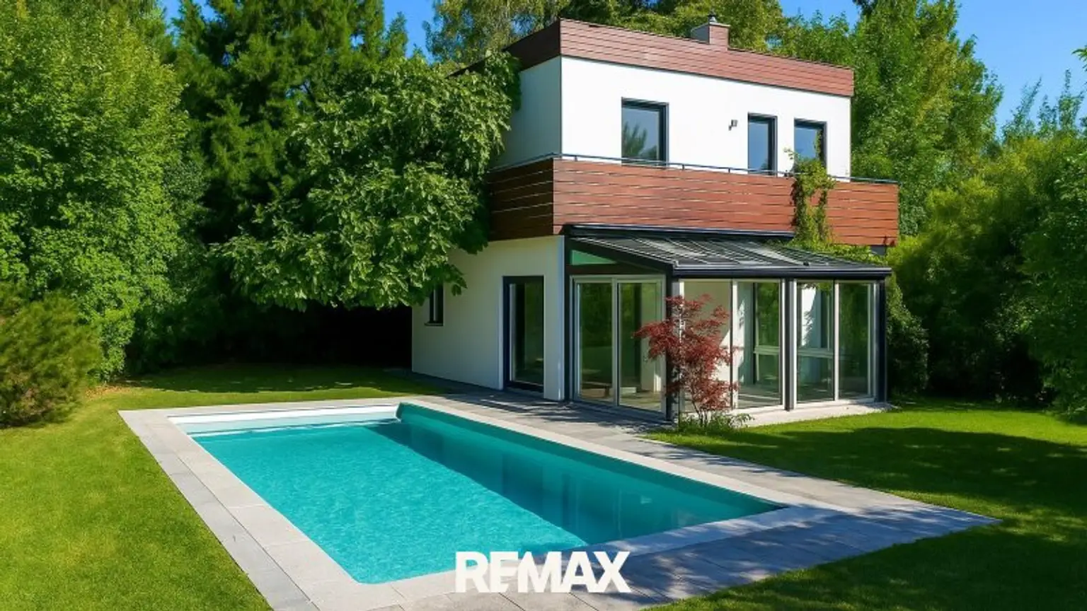 Haus und Pool Visualisierung