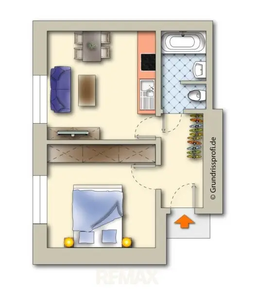 Grundrissplan möbiliert
